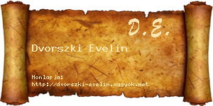Dvorszki Evelin névjegykártya